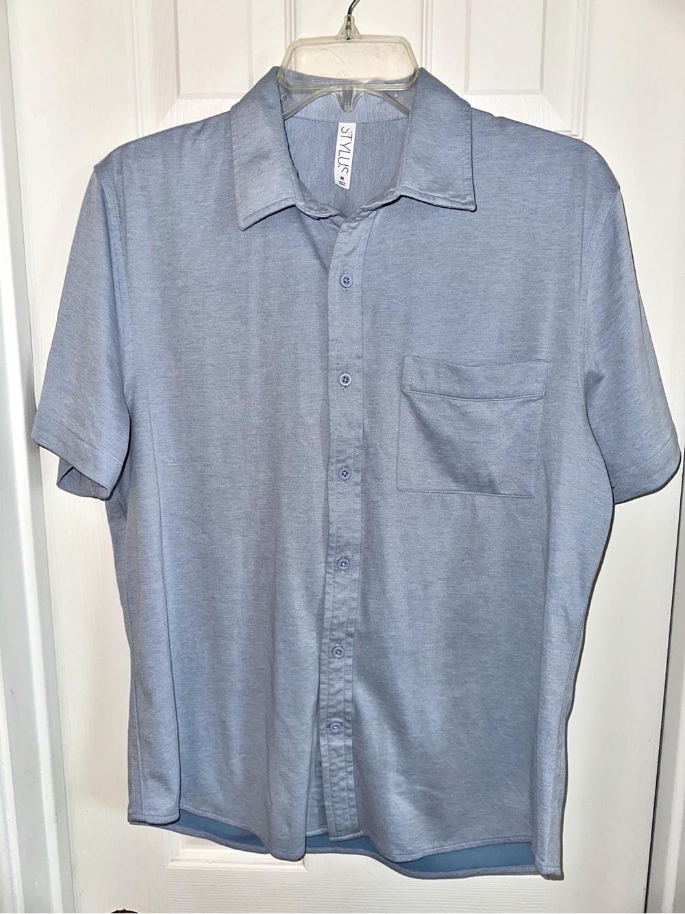 Stylus Light Blue Casual Button Up Shirt M  Cotton Blend